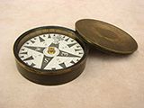 Early Francis Barker travellers brass cased pocket compass